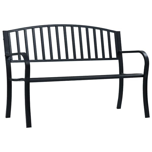 vidaXL Garden Bench 125 cm Black Steel