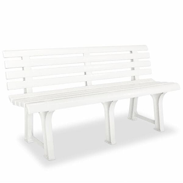 vidaXL Garden Bench 145,5 cm Plastic White