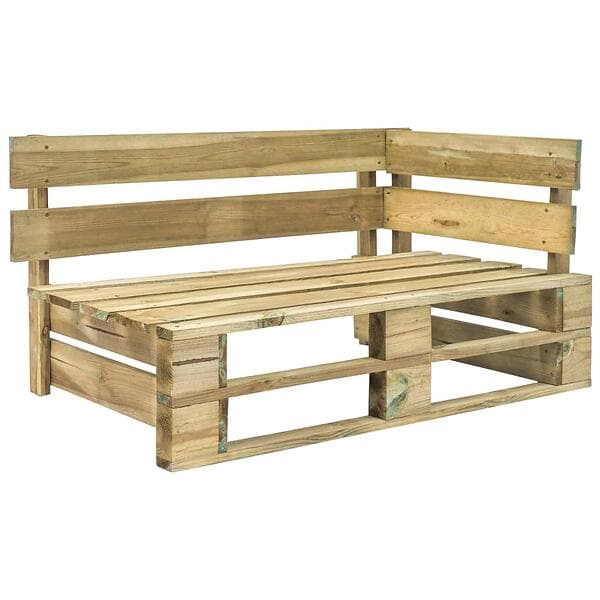 vidaXL Garden Pallet Corner Bench Wood