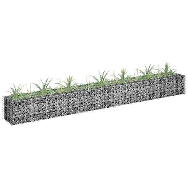 vidaXL Gabion Raised Bed Galvanised Steel 270x30x30 cm