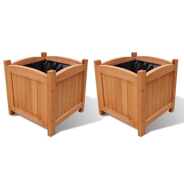 vidaXL Wooden Raised Bed 30 x cm Set of 2