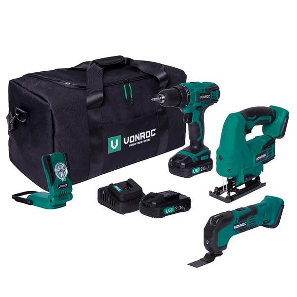 VONROC Verktygssats VPower 20V (2x2,0Ah)