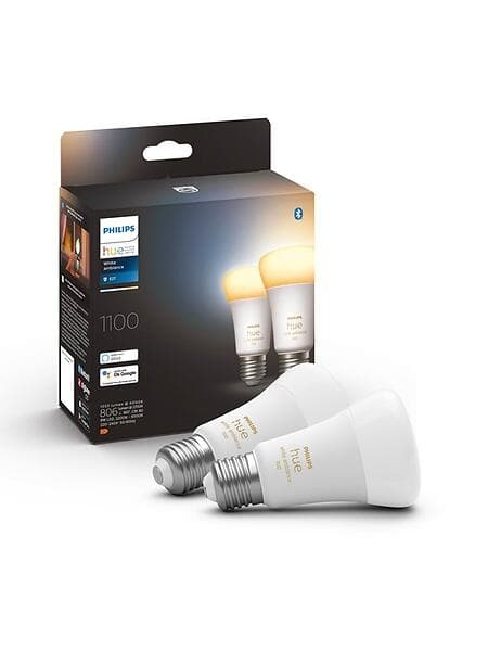 Philips Hue White Ambiance LED E27 A60 2200K-6500K 1100lm 8W 2-pack (Dimbar)