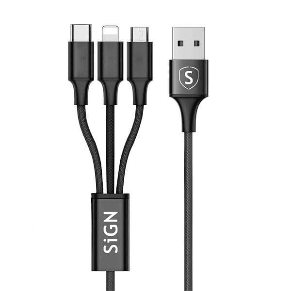 SiGN USB A - Lightning/USB Micro-B/USB C 0,25m