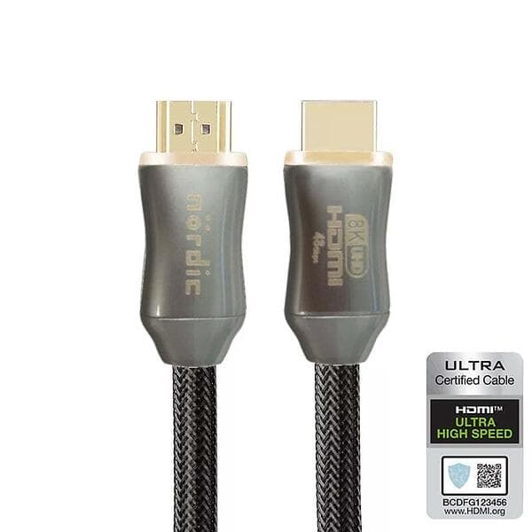 NÖRDIC 8K Certifierad Braided HDMI - HDMI Ultra High Speed 1,5m