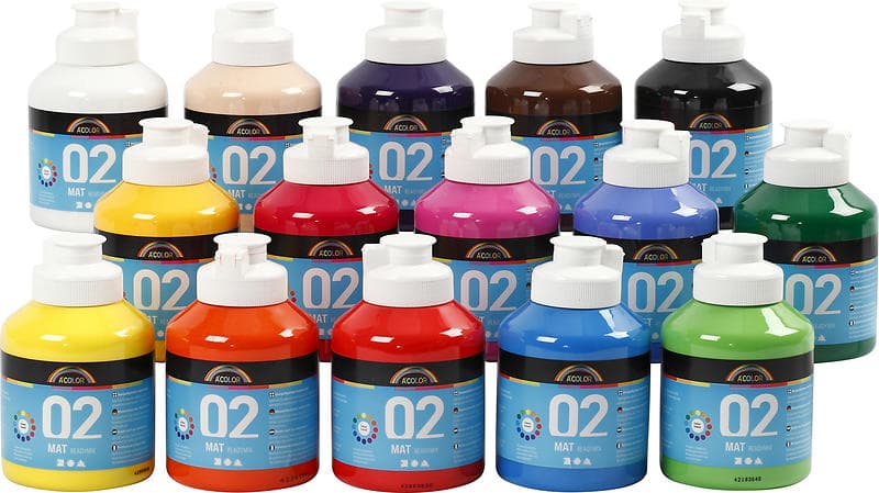 A-color Readymix Matt Akrylfärg Set 15x500ml