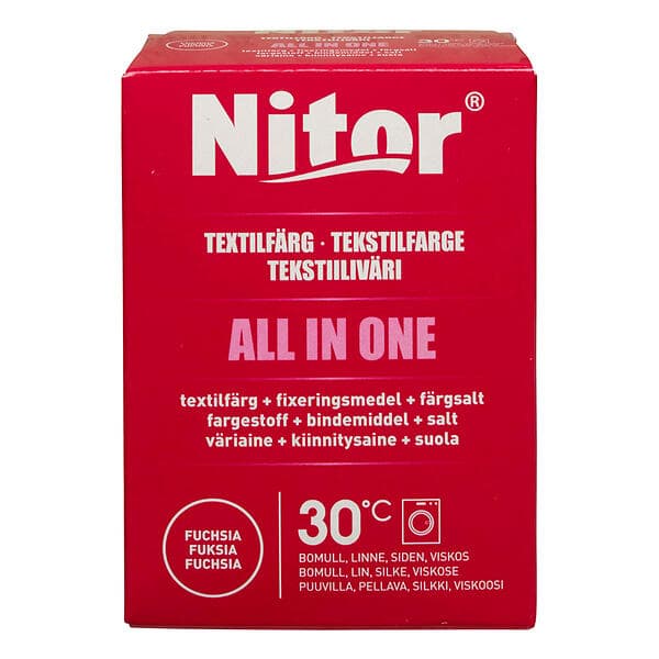Nitor All In One Textilfärg Röd Fuchsia 230g