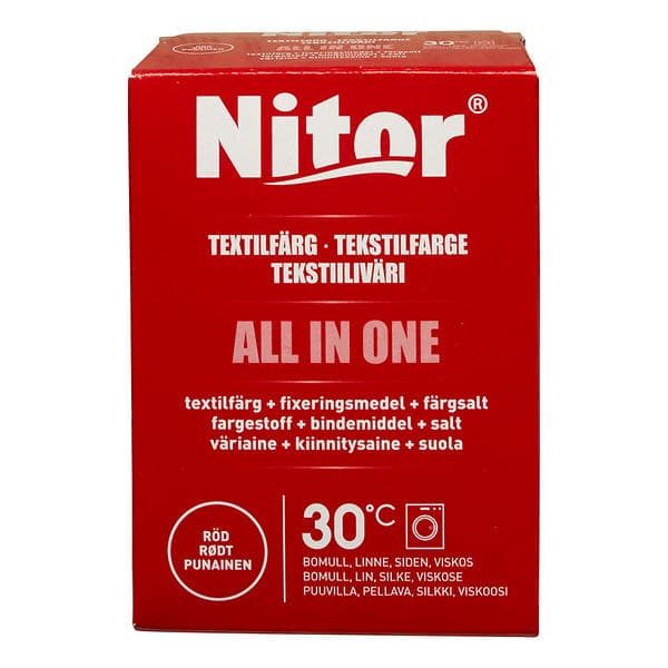 Nitor All In One Textilfärg Röd 230g