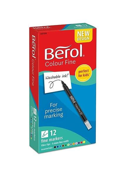 Berol Colour Fine Fibre Tipped Tuschpennor 12-pack