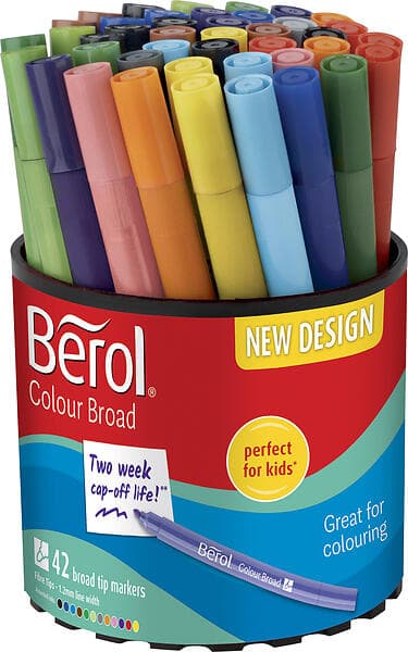 Berol Colour Broad Tip Tuschpennor 42-pack