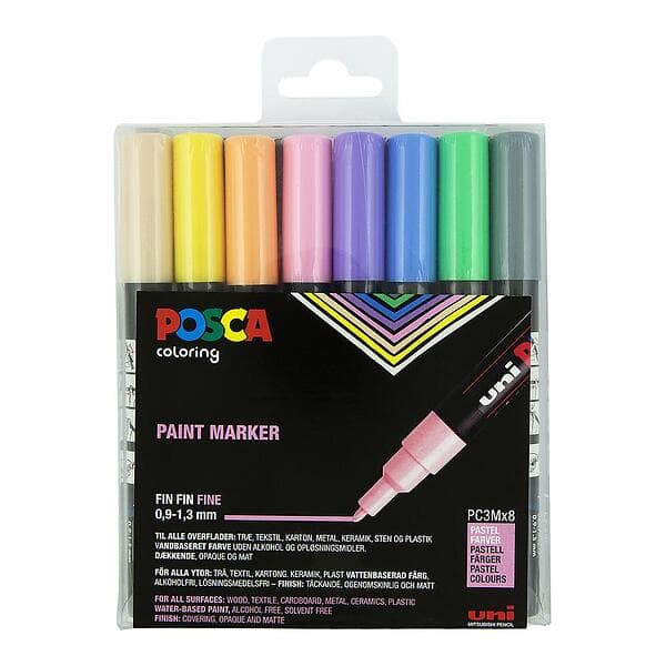 Uni-ball Posca PC-3M Pastel Märkpennor 8-pack (Fine)