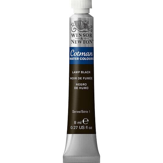 Winsor & Newton Cotman Akvarellfärg Lamp Black 337 8ml
