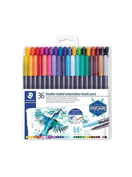 Staedtler Double Ended Watercolour Brush Pens Penselpennor 36-pack