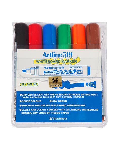 Artline 519 Whiteboardpennor 6-pack