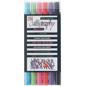 ZIG Calligraphy Marker Set Penselpennor 6-pack