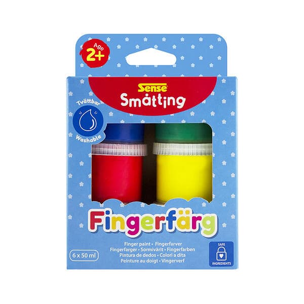 Sense Småtting Fingerfärg 6x50ml