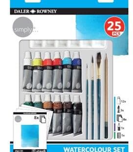 Daler-Rowney Simply Akvarellfärg Set 12st