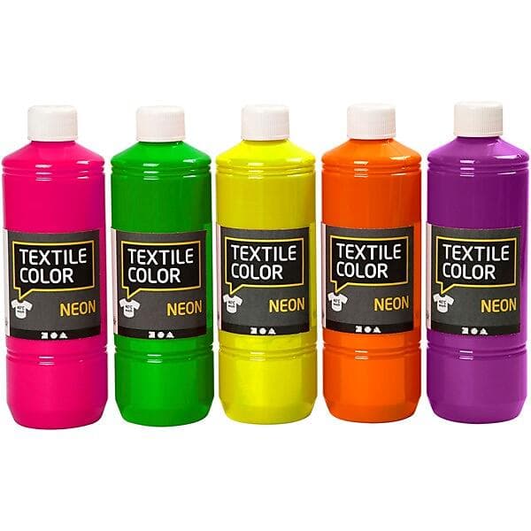 Creativ Company Textile Color Neon Textilfärg Set 5x500ml