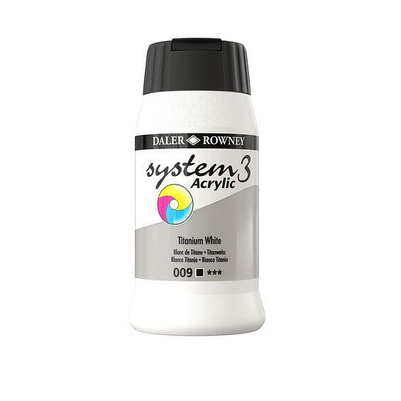 Daler-Rowney System3 Akrylfärg Titanium White 009 500ml