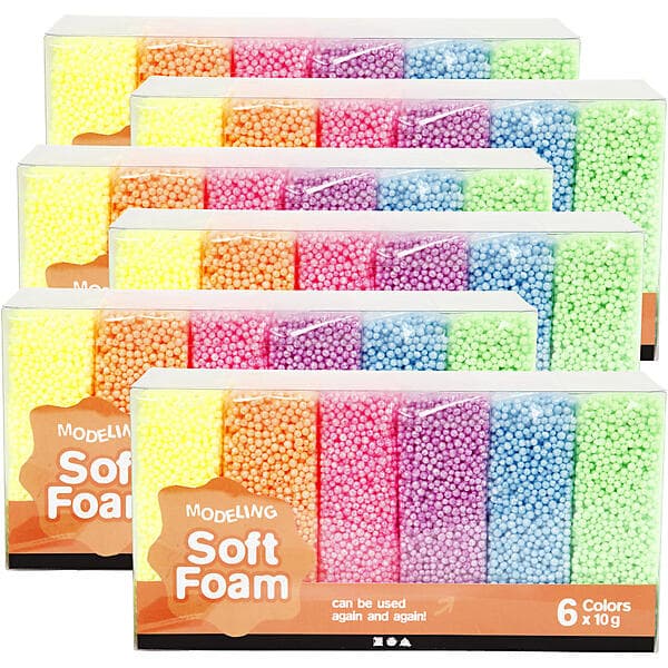 Soft Foam Neon Mixade Färger Pärllera 6x10g