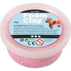 Foam Clay Glitter Ljusrosa Pärllera 35g