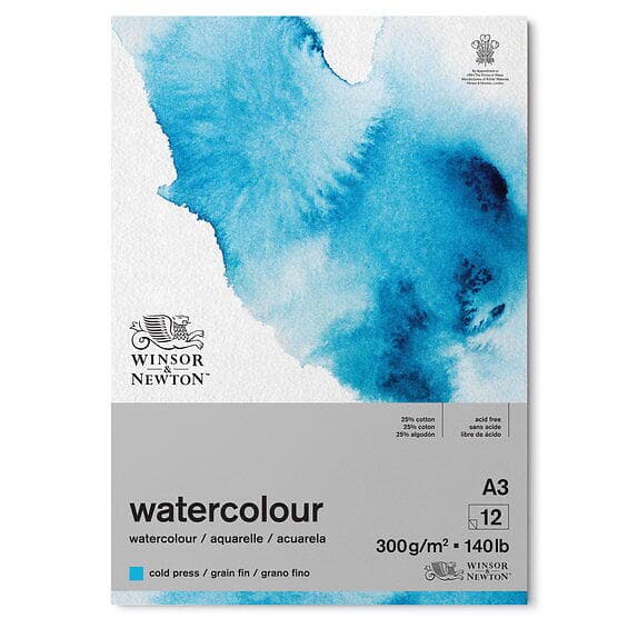 Winsor & Newton Spiralblock Akvarellpapper A3 300g 12 Blad