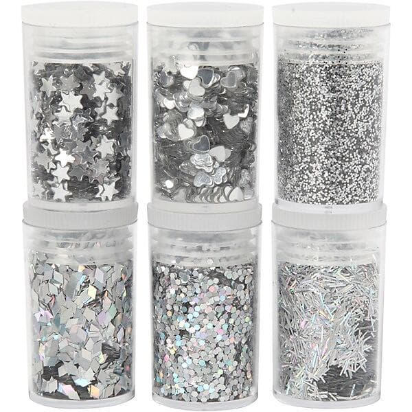 Creativ Company Glitter & Paljetter Mix Silver 6x5g