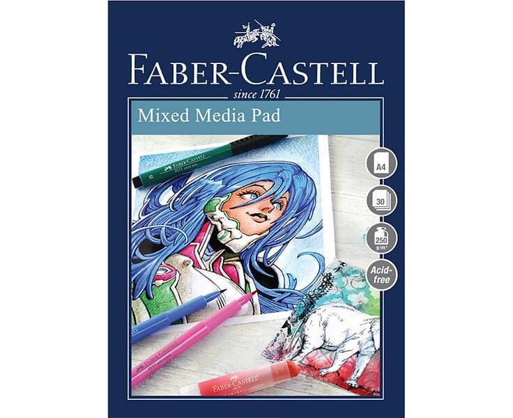 Faber-Castell Mixed Media Pad Spiral Ritblock A4 250g 30 Blad