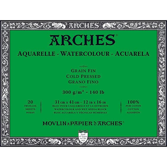 Arches Akvarellblock CP 31x41cm 300g 20 Blad