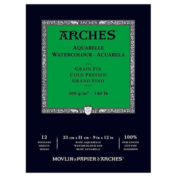 Arches Akvarellblock CP 23x31cm 300g 12 Blad