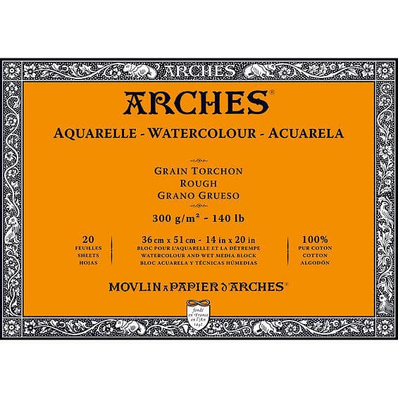 Arches Akvarellblock GT 36x51cm 300g 20 Blad