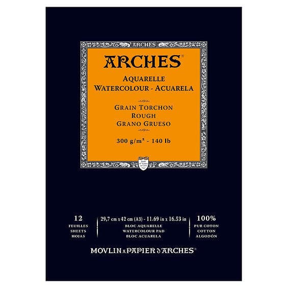 Arches Akvarellblock GT A3 300g 12 Blad