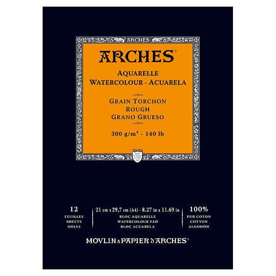 Arches Akvarellblock GT A4 300g 12 Blad