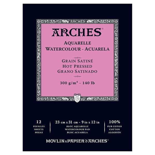 Arches Akvarellblock HP 23x31cm 300g 12 Blad