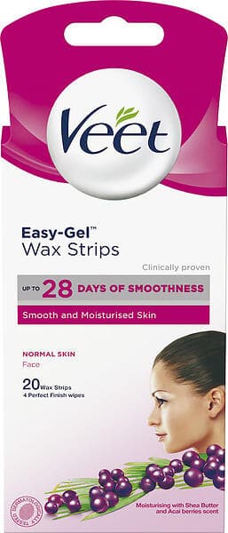 Veet Easy-Gel Normal Skin Face Wax Strips 20st
