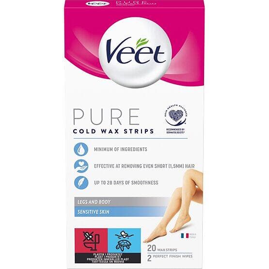 Veet Pure Sensitive Skin Legs & Body Cold Wax Strips 20st