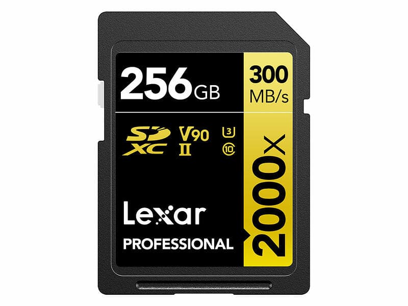 Lexar Professional SDXC Class 10 UHS-II U3 V90 2000x 300/260MB/s 256GB