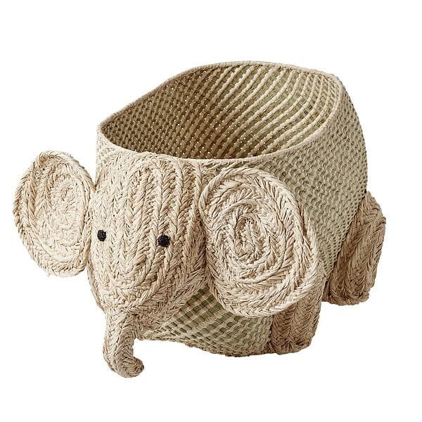 Rice Raffia Elefant Förvaringskorg