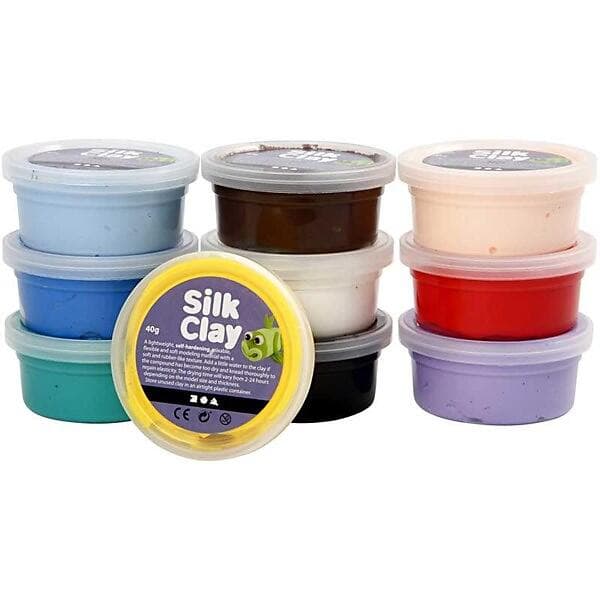 Silk Clay Basic 1 Mixade Färger Modellera 10x40g