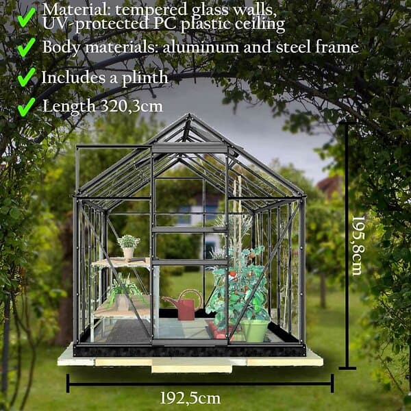 Palram Hybrid Växthus 6,2m² (Aluminium/Polykarbonat)
