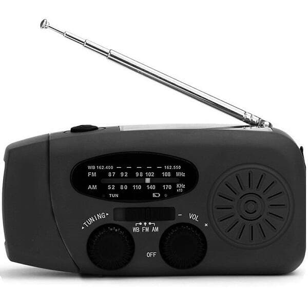 Vevradio Crank Radio 2000mAh With Solar Cells & Flashlight