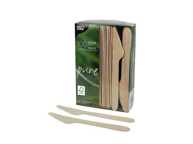 Papstar Engångsbestick i Trä Kniv 100-pack
