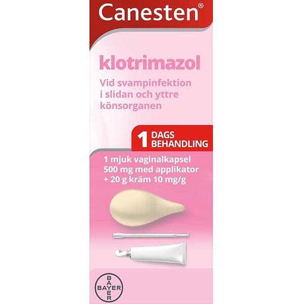 Canesten Vaginalkapsel 500mg + Vaginalkräm 10mg/g 20g