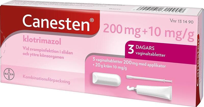 Canesten Vaginaltabletter 200mg 3st + Vaginalkräm 10mg/g 20g