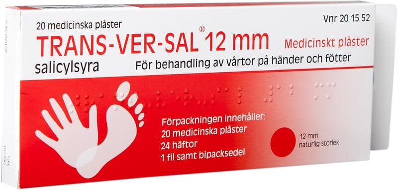 Trans-Ver-Sal 12 mm Medicinskt Plåster 15% 20st