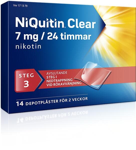 NiQuitin Clear Depotplåster 7mg/24h 14st