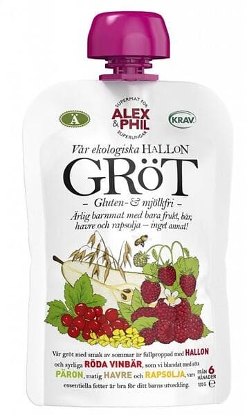 Alex&Phil Gröt med Hallon & Röda Vinbär 6M 100g