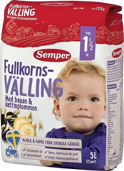 Semper Fullkornsvälling Banan Katrinplommon 18M 5l