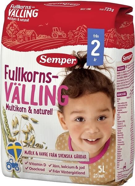 Semper Fullkornsvälling Multikorn & Naturell 24M 5l