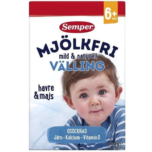 Semper Mjölkfri Välling Naturell 6M 400g